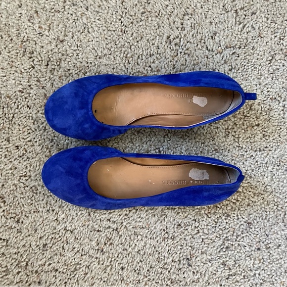 Audrey Brooke Blue Suede Ballet Flats Sz 8 - Picture 1 of 6